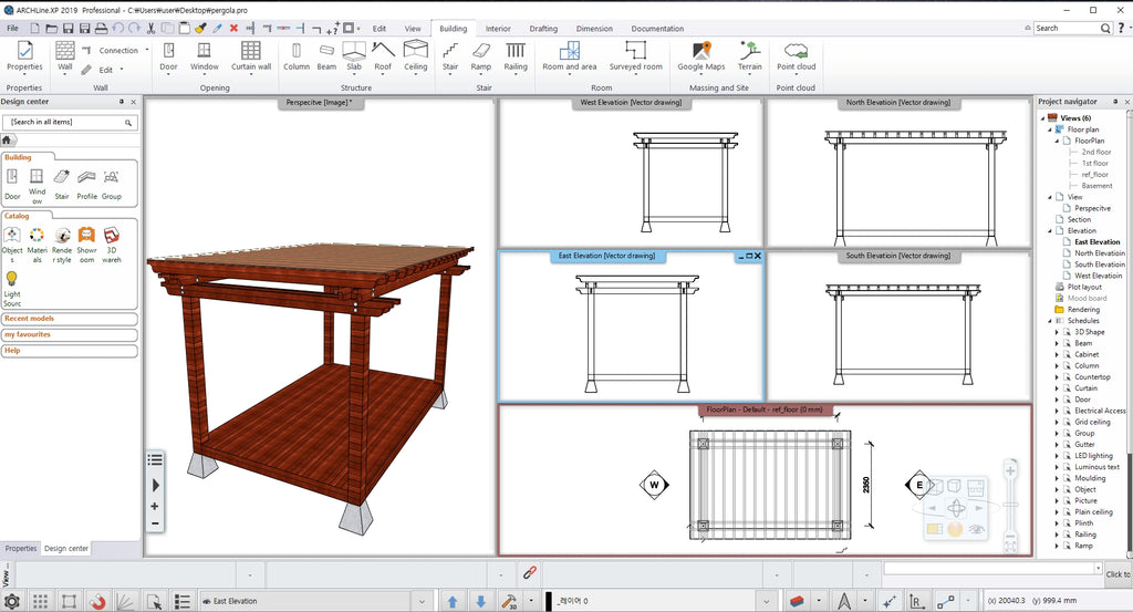 Pergola BIM file Korean style