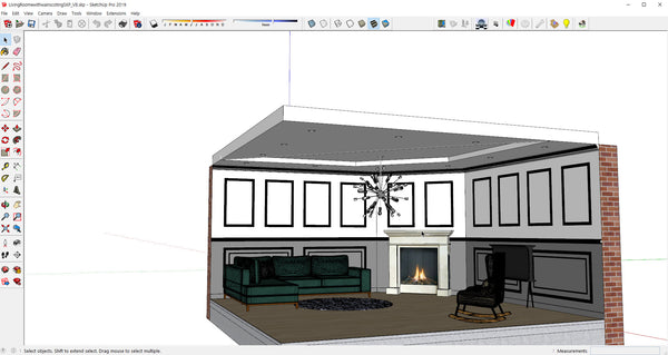 Living Roome with wainscoting 20220316