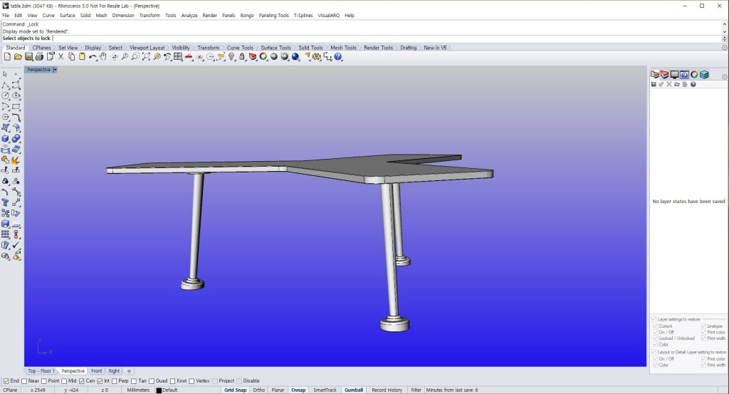 3 Angle Table design file with Rhino3D and skp file - Digital file