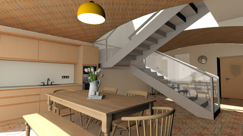 House with stair_ BIM and skp file