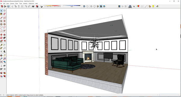 Living Roome with wainscoting 20220316