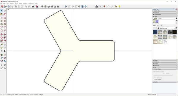 3 Angle Table design file with Rhino3D and skp file - Digital file