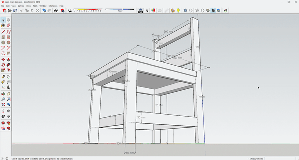 Real Dimension  Basic Chair_SketchUp Version