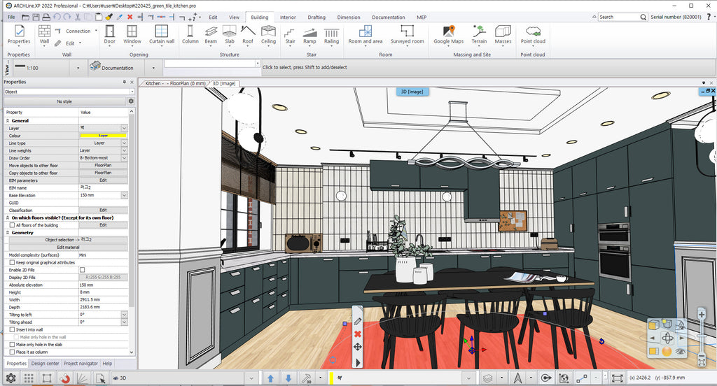 Modern Kitchen of Green Style