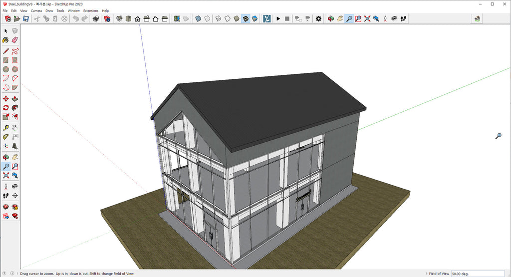 Steel building of SketchUp