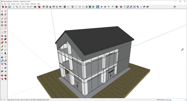 Steel building of SketchUp