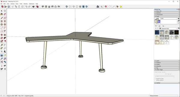 3 Angle Table design file with Rhino3D and skp file - Digital file