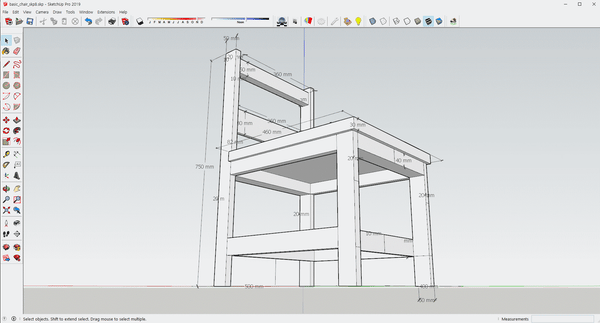 Real Dimension  Basic Chair_SketchUp Version