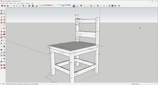 Real Dimension  Basic Chair_SketchUp Version